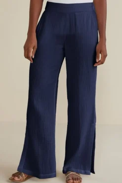 Soft Surroundings Pants|Khulani Wide Leg Gauze Pants