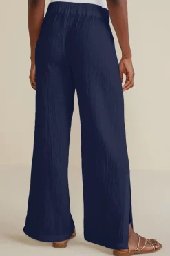 Soft Surroundings Pants|Khulani Wide Leg Gauze Pants