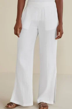 Soft Surroundings Pants|Khulani Wide Leg Gauze Pants