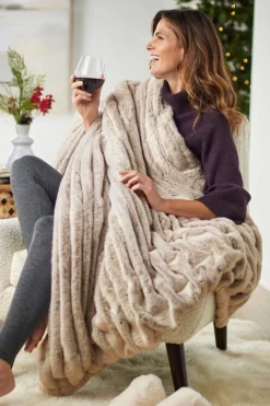 Soft Surroundings Bedding|Bedding Essentials|La Parisienne Faux Fur Throw