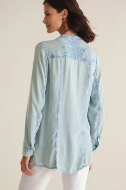 Soft Surroundings Tops|Las Olas Shirt LightBlue