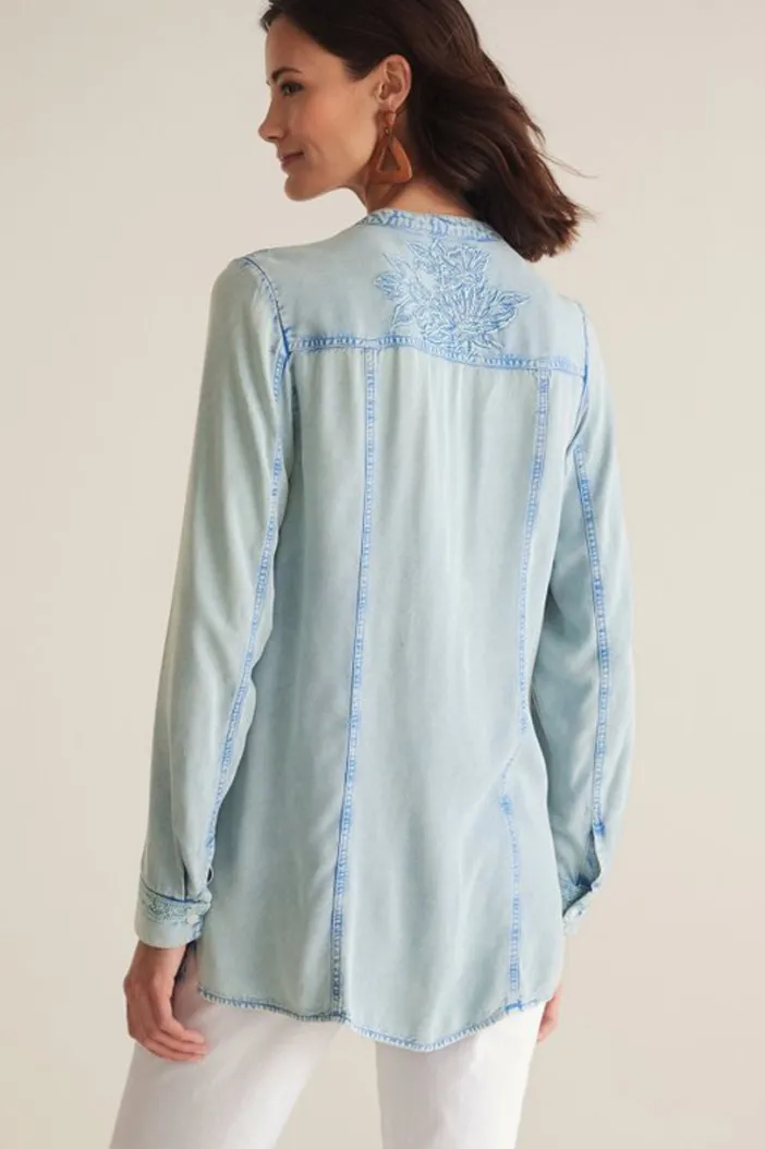 Soft Surroundings Tops|Las Olas Shirt LightBlue
