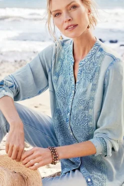 Soft Surroundings Tops|Las Olas Shirt LightBlue