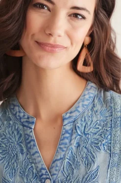Soft Surroundings Tops|Las Olas Shirt LightBlue