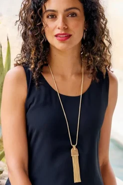 Soft Surroundings Jewelry|Necklaces|Laurana Tassel Necklace Gold