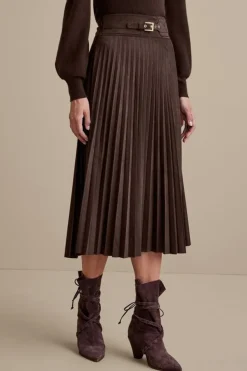 Soft Surroundings Skirts|Lavina Faux Suede Skirt DarkBrown