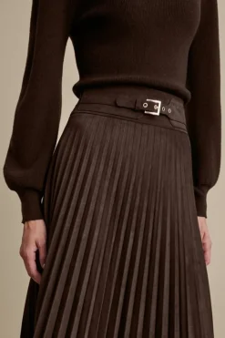 Soft Surroundings Skirts|Lavina Faux Suede Skirt DarkBrown