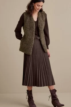Soft Surroundings Skirts|Lavina Faux Suede Skirt DarkBrown