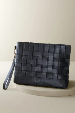 Soft Surroundings Handbags|Leather Strap In Clutch Black