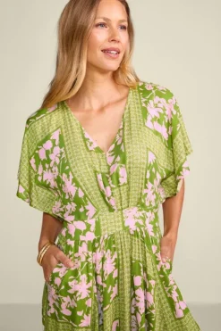 Soft Surroundings Dresses|Leslie Maxi Dress InkBloomsScarf