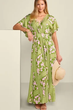 Soft Surroundings Dresses|Leslie Maxi Dress InkBloomsScarf