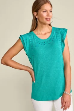 Soft Surroundings Tops|Libby Tee TealBlue