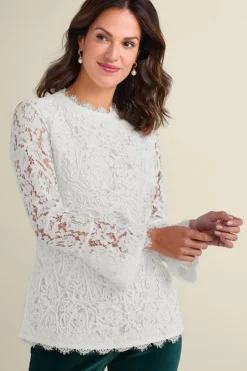 Soft Surroundings Tops|Lilith Lace Top White