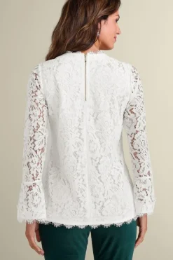 Soft Surroundings Tops|Lilith Lace Top White