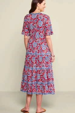 Soft Surroundings Dresses|Lilith Midi Dress CyntheraFloral/Border