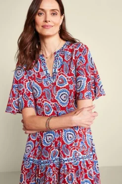 Soft Surroundings Dresses|Lilith Midi Dress CyntheraFloral/Border