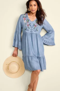 Soft Surroundings Dresses|Lina Short Dress LightChambray
