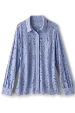 Soft Surroundings Tops|Lisa Lace Button Front