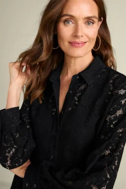 Soft Surroundings Tops|Lisa Lace Button Front