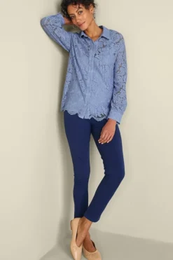 Soft Surroundings Tops|Lisa Lace Button Front