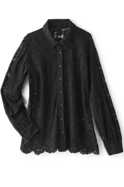 Soft Surroundings Tops|Lisa Lace Button Front