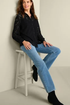 Soft Surroundings Tops|Lisa Lace Button Front