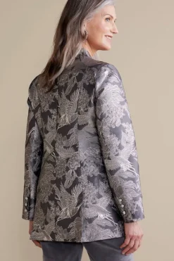Soft Surroundings Jackets & Coats|Lismore Jacquard Jacket GrayTapestry