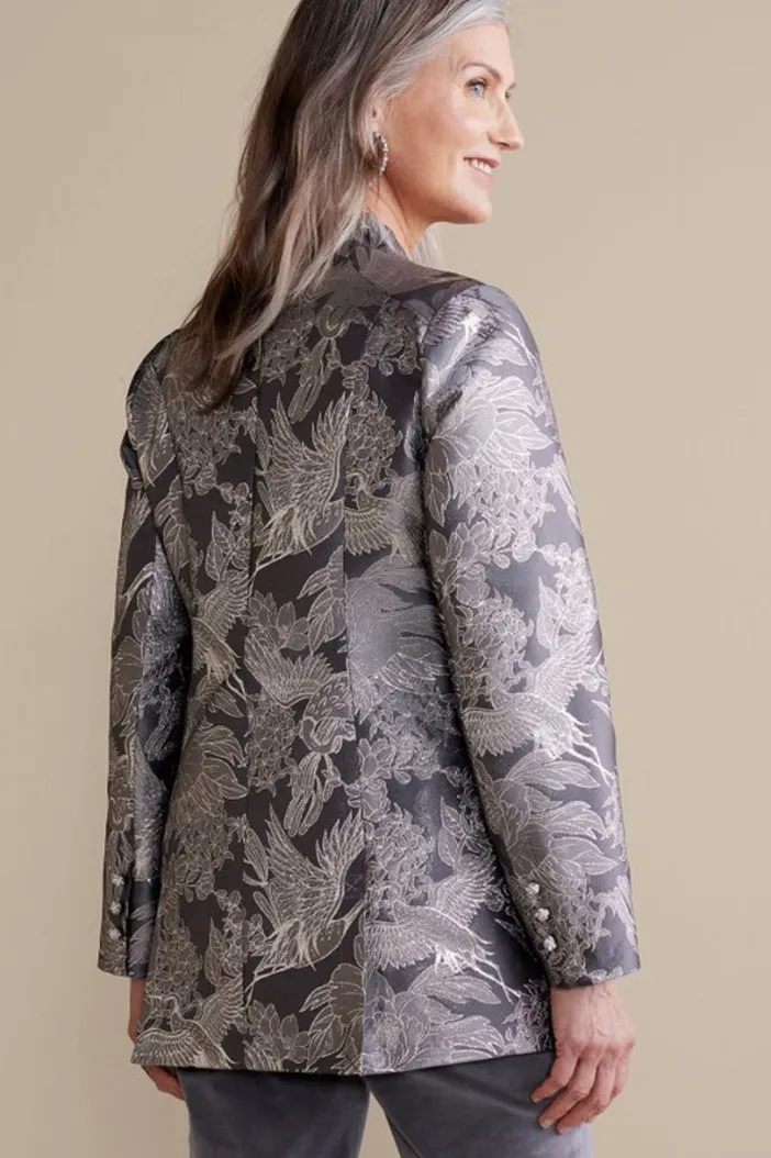 Soft Surroundings Jackets & Coats|Lismore Jacquard Jacket GrayTapestry