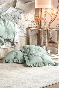 Soft Surroundings Bedding|Bedding Collections|Lombardi Smocked Bed Sham I SeaMoss