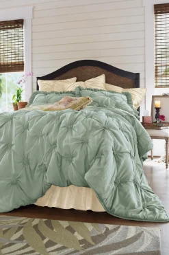 Soft Surroundings Bedding|Bedding Collections|Lombardi Smocked Coverlet I SeaMoss