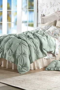 Soft Surroundings Bedding|Bedding Collections|Lombardi Smocked Coverlet I SeaMoss