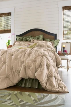 Soft Surroundings Bedding|Bedding Collections|Lombardi Smocked Coverlet I SeaMoss