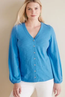 Soft Surroundings Tops|Lorna Button Front Top