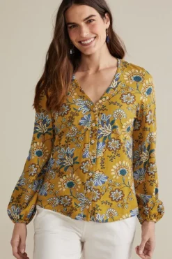 Soft Surroundings Tops|Lorna Button Front Top