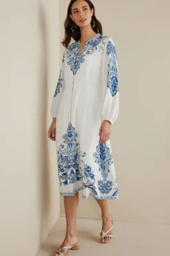 Soft Surroundings Dresses|Louise Midi Dress PerissaScarf