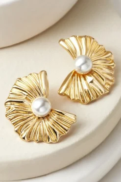 Soft Surroundings Jewelry|Earrings|Lourdes Shell Earrings Gold