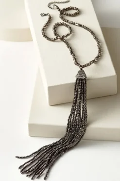 Soft Surroundings Jewelry|Necklaces|Luciana Tassel Necklace Hematite