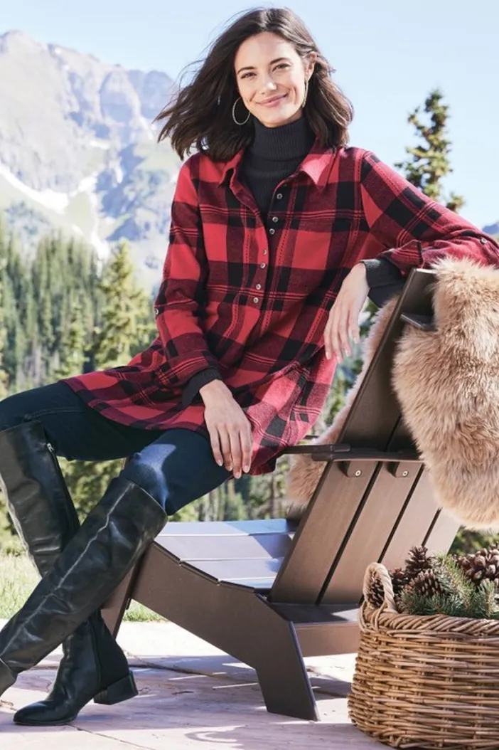 Soft Surroundings Tops|Mad About Plaid Top
