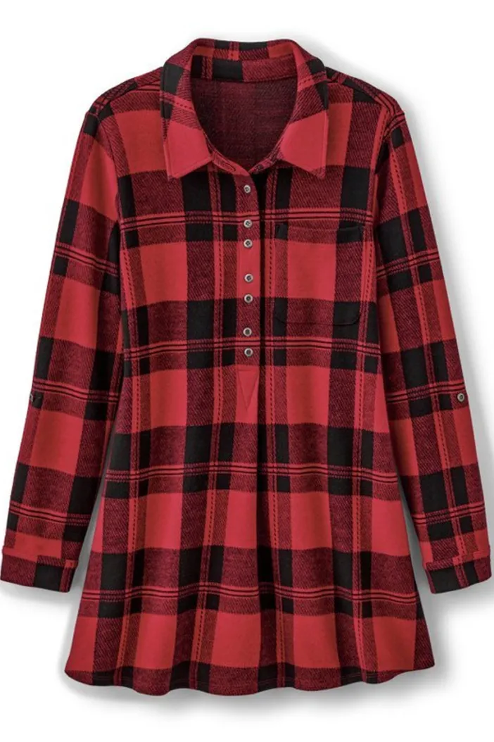 Soft Surroundings Tops|Mad About Plaid Top