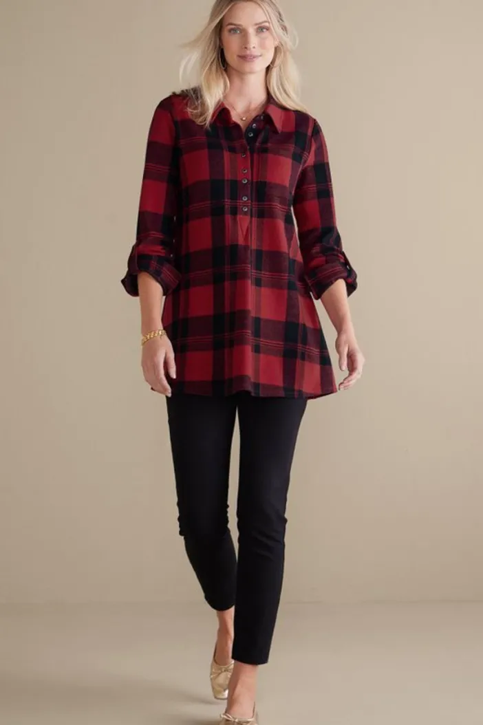 Soft Surroundings Tops|Mad About Plaid Top