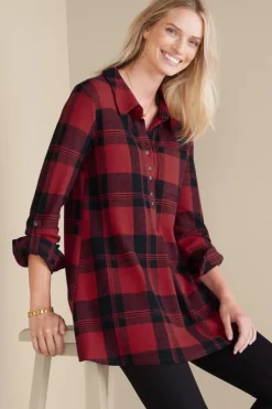 Soft Surroundings Tops|Mad About Plaid Top