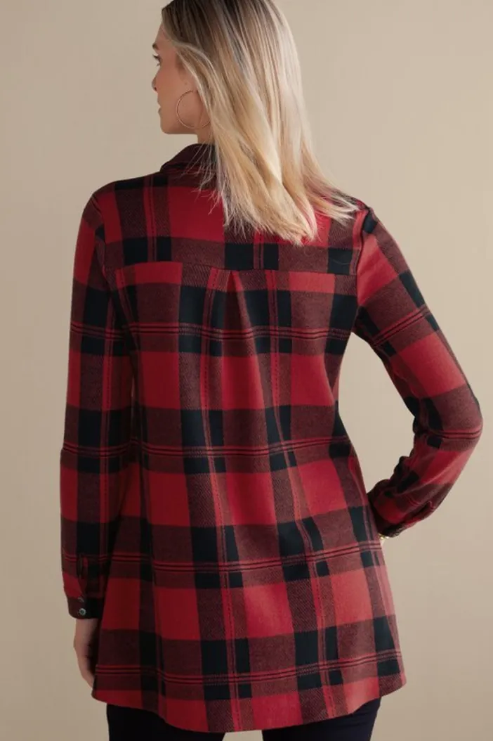 Soft Surroundings Tops|Mad About Plaid Top