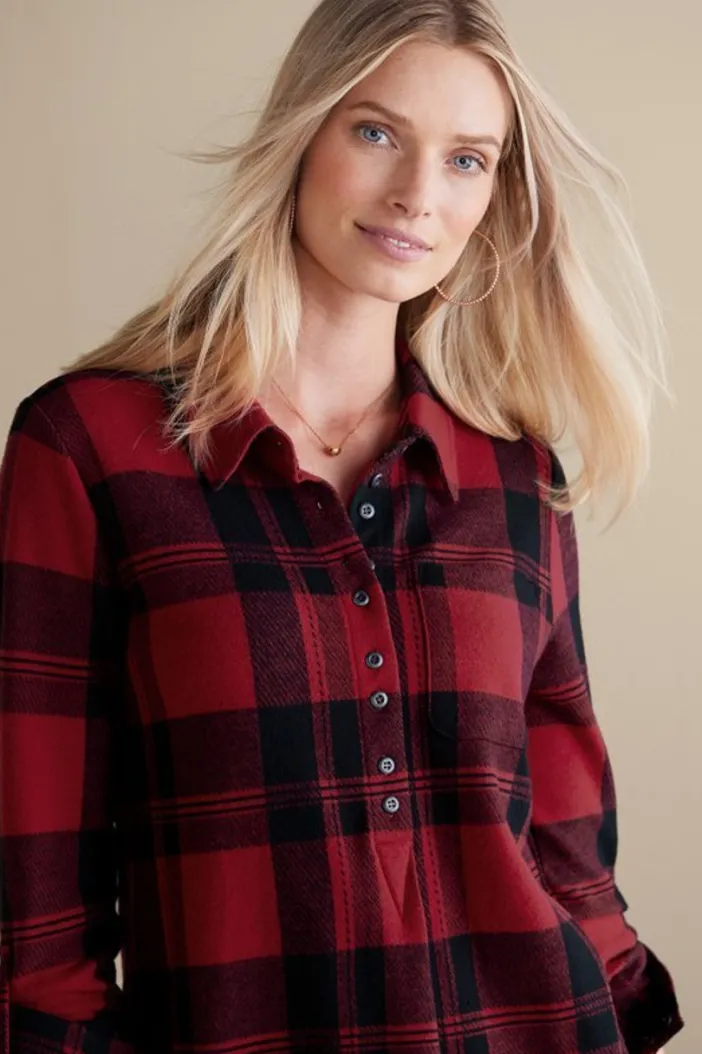 Soft Surroundings Tops|Mad About Plaid Top