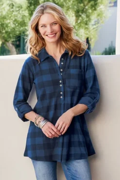 Soft Surroundings Tops|Tunics & Leggings|Mad About Plaid Tunic