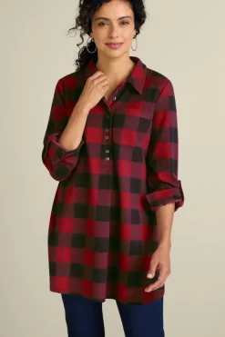 Soft Surroundings Tops|Tunics & Leggings|Mad About Plaid Tunic