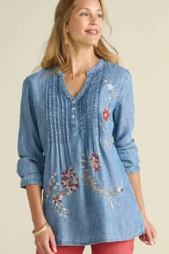 Soft Surroundings Tops|Maddie Tencel™ Tunic MediumBlueWash