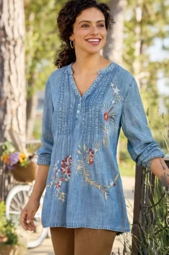 Soft Surroundings Tops|Maddie Tencel™ Tunic MediumBlueWash