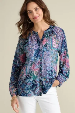 Soft Surroundings Tops|Maisie Long Sleeve Top SafiTapestry