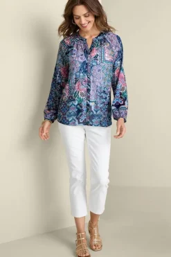 Soft Surroundings Tops|Maisie Long Sleeve Top SafiTapestry