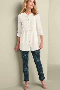 Soft Surroundings Tops|Makara Button Tunic IvoryPearl